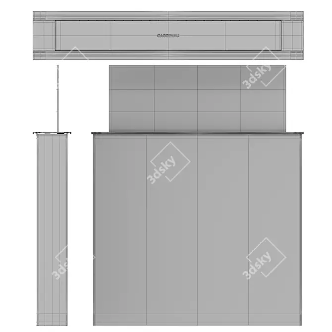 Title: Gaggenau 80cm Telescopic Ventilation Hood 3D model image 7