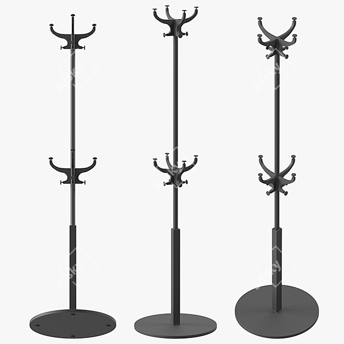 Stylish HEMNES Hat & Coat Stand 3D model image 5