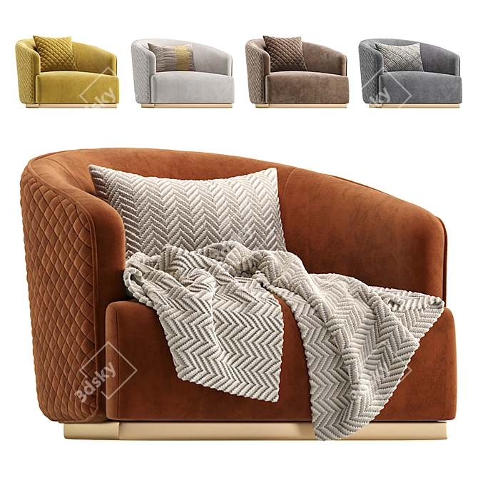 Elegant RUDAS Armchair by Cazarina 3D model image 1