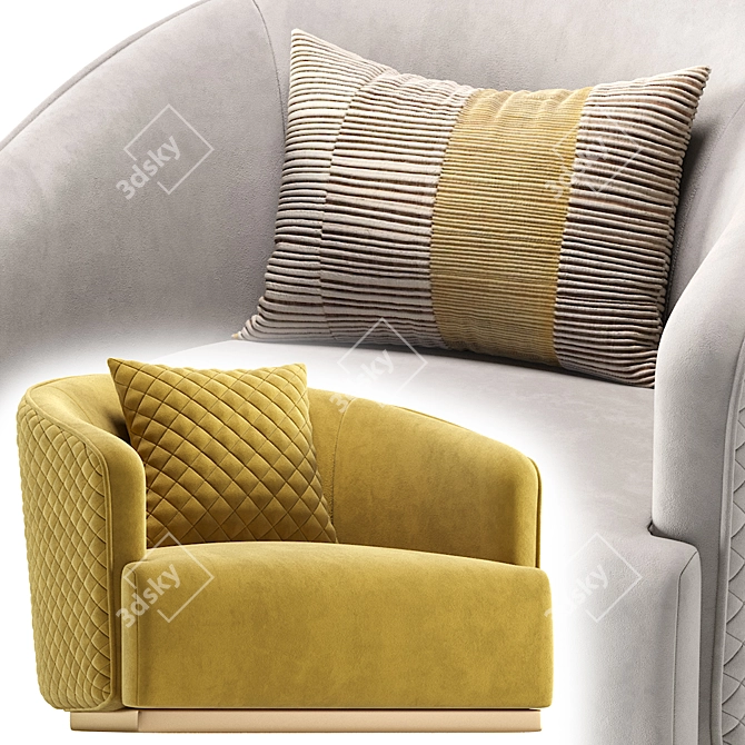 Elegant RUDAS Armchair by Cazarina 3D model image 3