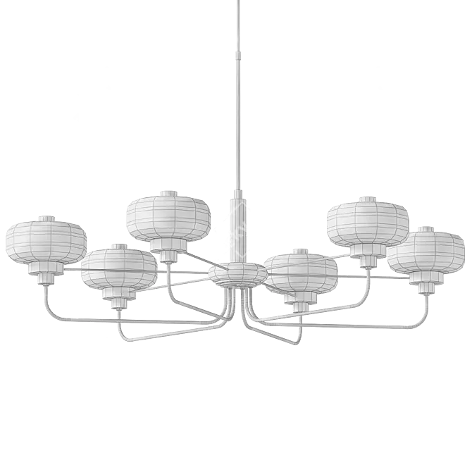 Elegant Nola Chandelier 3D model image 2