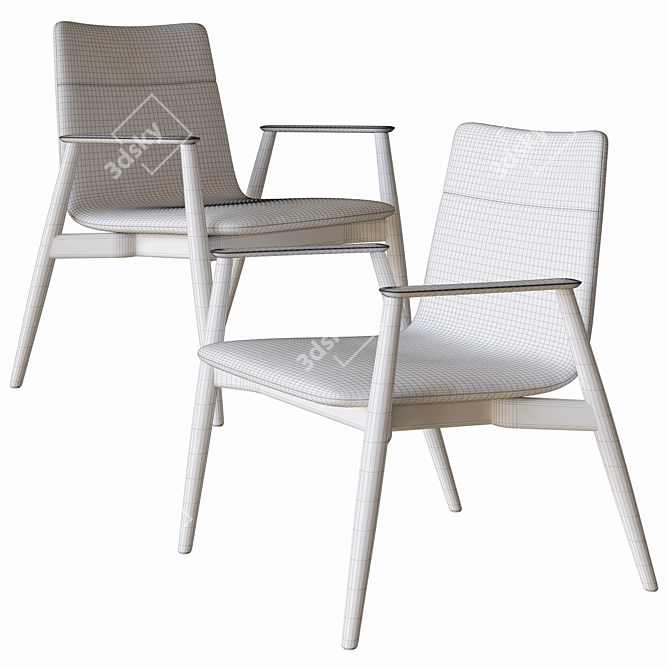 Modern Malmö Armchair: A Stunning 3D Model 3D model image 4