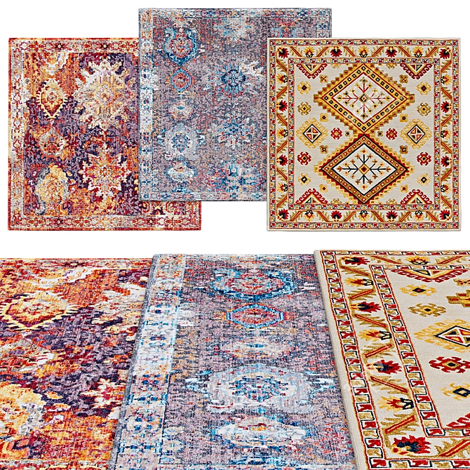  Modern Square Rugs in Various Sizes 3D model image 1
