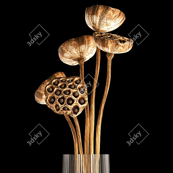 Lotus Bouquet: Natural Decor for Interiors 3D model image 3