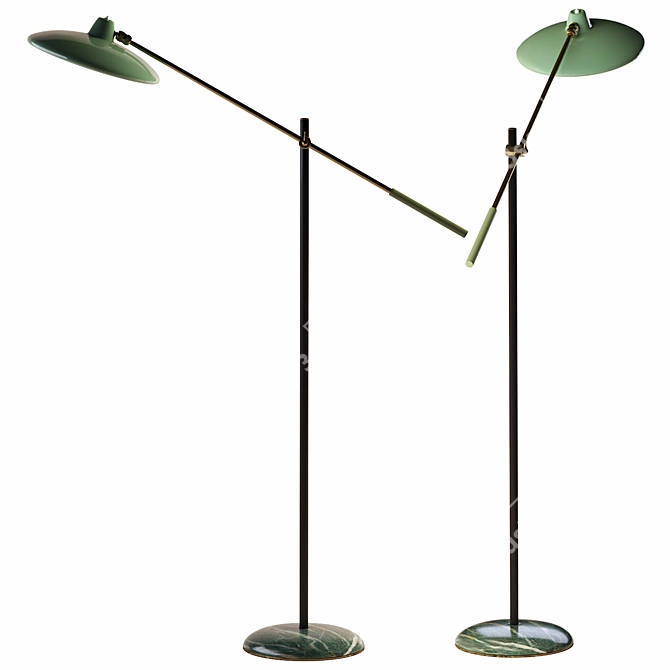 Stylish Green Stilnovo Floor Lamp 3D model image 1