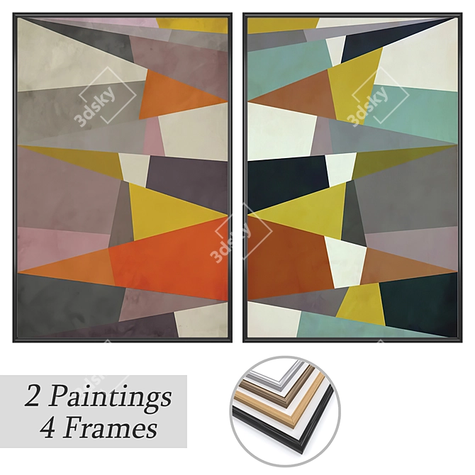 Elegant Wall Art Set 3D model image 1