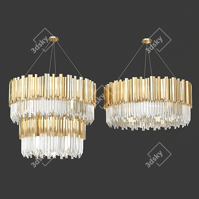 Royal Crystal Chandelier 3D model image 1