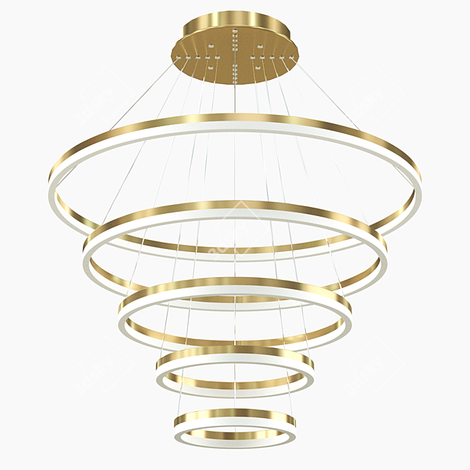 Sleek Aluminum LED Chandelier 3D model image 1