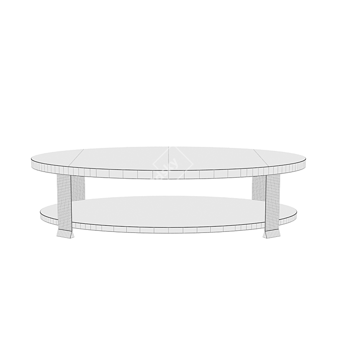Elegant Geometric Wood Coffee Table 3D model image 5