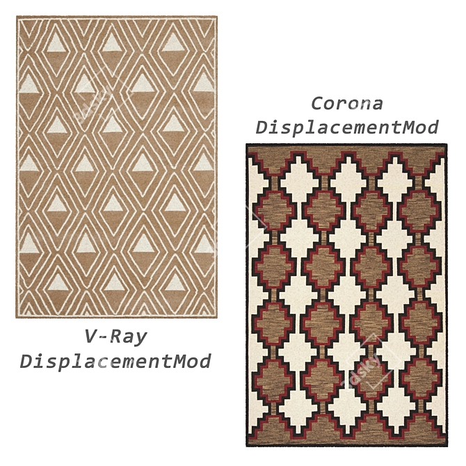 Versatile Set of 6 Rugs 3D model image 4