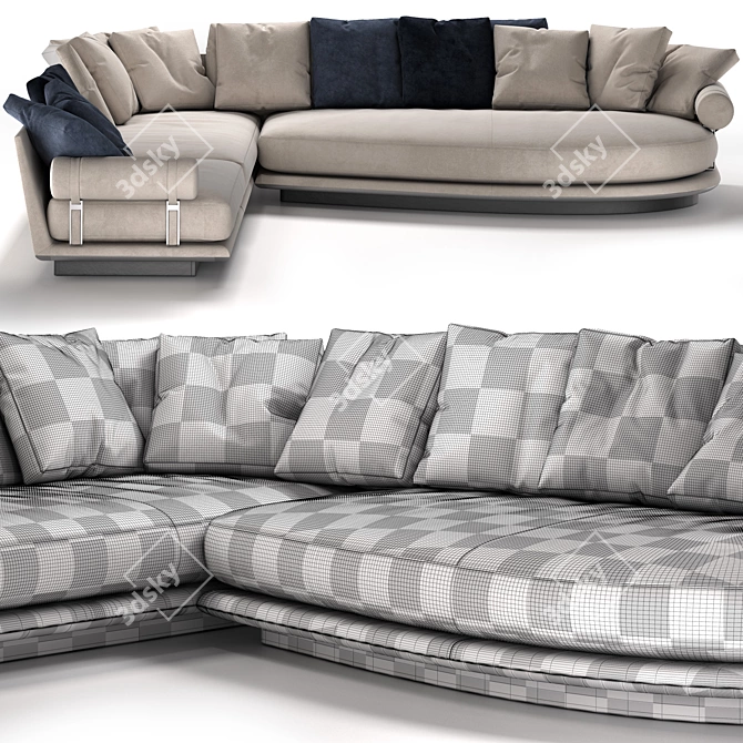 Noonu Sofa: Elegant & Modern Design 3D model image 4