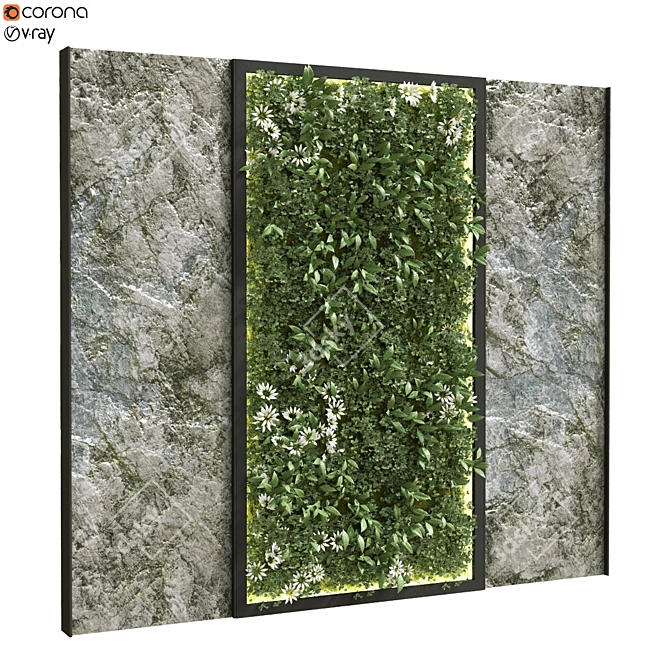 Vertical Greenery Set: Versatile Plant Decor 3D model image 1