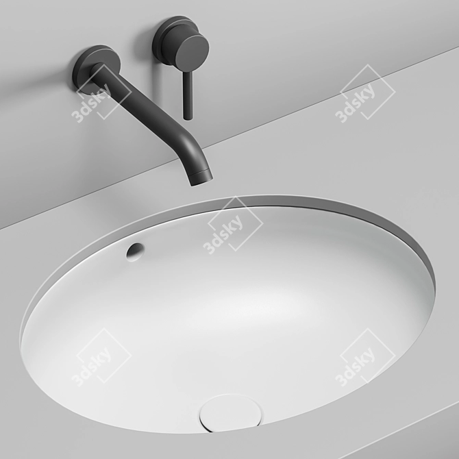 Elegant Cielo Washbasin Set 3D model image 3