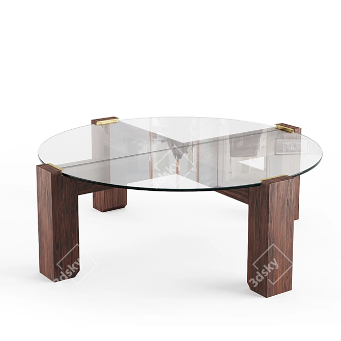 Contemporary Glass Coffee Table 3D model image 1