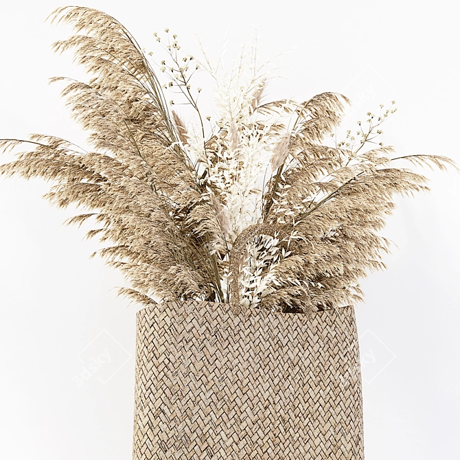 Pampas Basket: Detailed 3D Model 3D model image 3