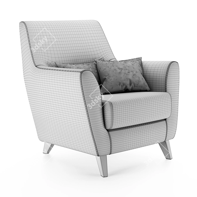 Newbury Upholstered Armchair 3D model image 4