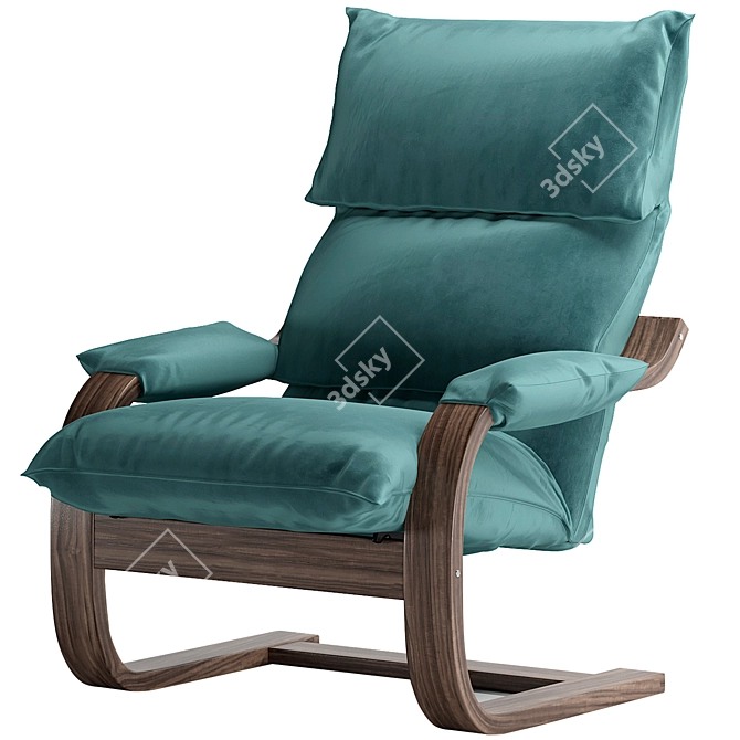 Onega Chair: Lightweight and Adjustable Backrest 3D model image 1