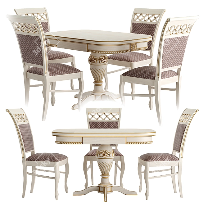 Caesar 2 Classic Dining Set 3D model image 1