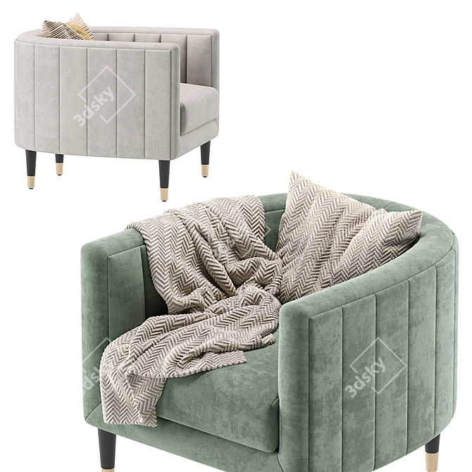 BRIDGE Armchair: Elegant Design for Cazarina Interiors 3D model image 3