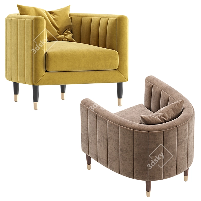 BRIDGE Armchair: Elegant Design for Cazarina Interiors 3D model image 4
