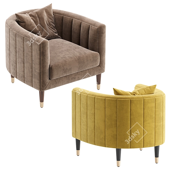 BRIDGE Armchair: Elegant Design for Cazarina Interiors 3D model image 6