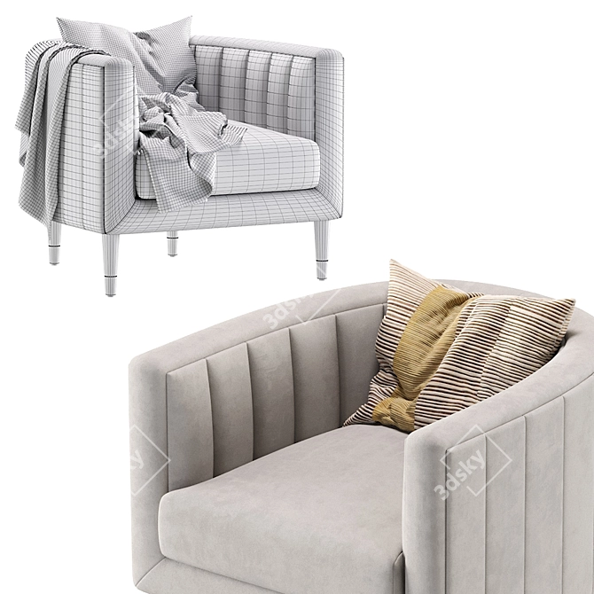 BRIDGE Armchair: Elegant Design for Cazarina Interiors 3D model image 7