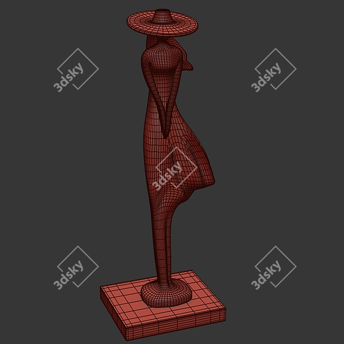 Elegant 3D Art Sculpture 3D model image 2