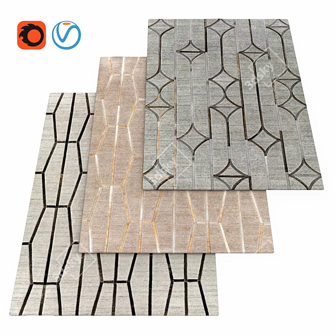 Exquisite Elegance Rug 3D model image 1