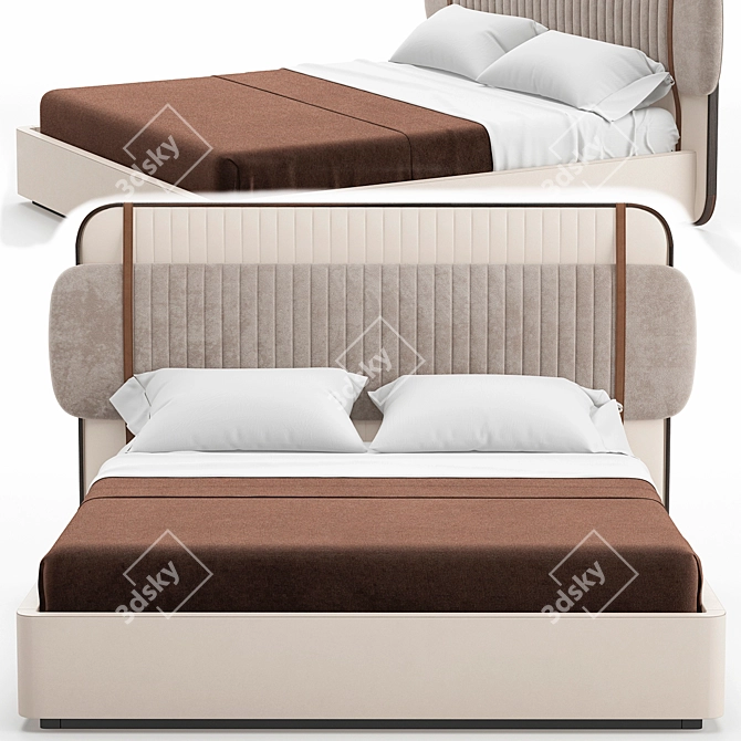 Contemporary Bed Scott: Elegant Style & Modern Comfort 3D model image 4