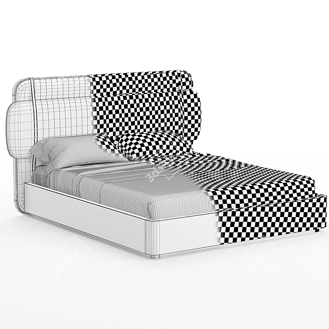 Contemporary Bed Scott: Elegant Style & Modern Comfort 3D model image 2