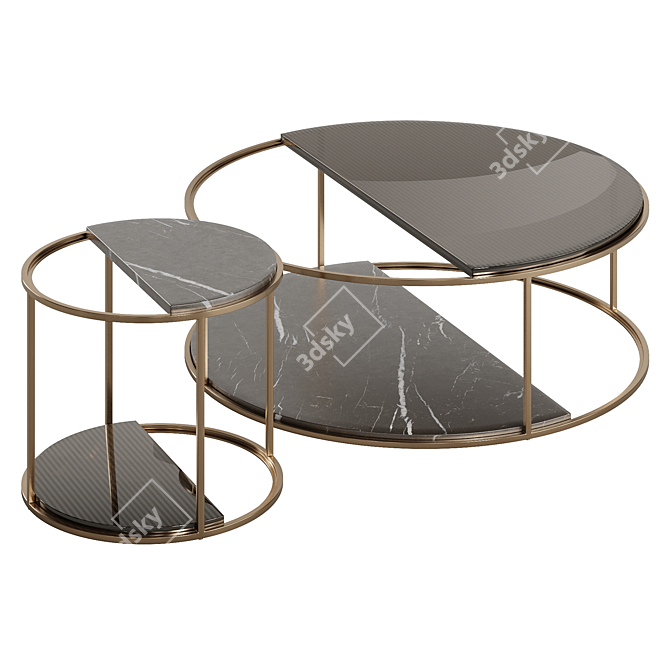 Fendi Boogie Portoro Palladium Marble Table 3D model image 1