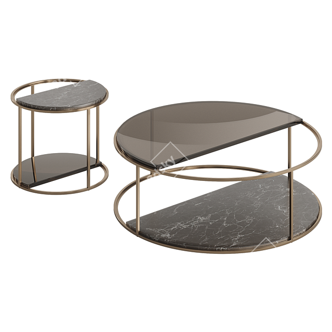 Fendi Boogie Portoro Palladium Marble Table 3D model image 3