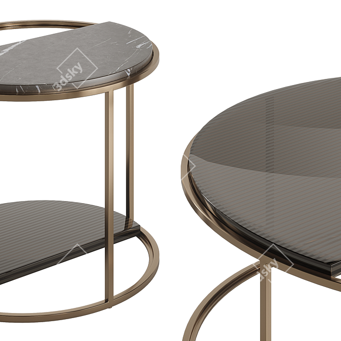Fendi Boogie Portoro Palladium Marble Table 3D model image 4