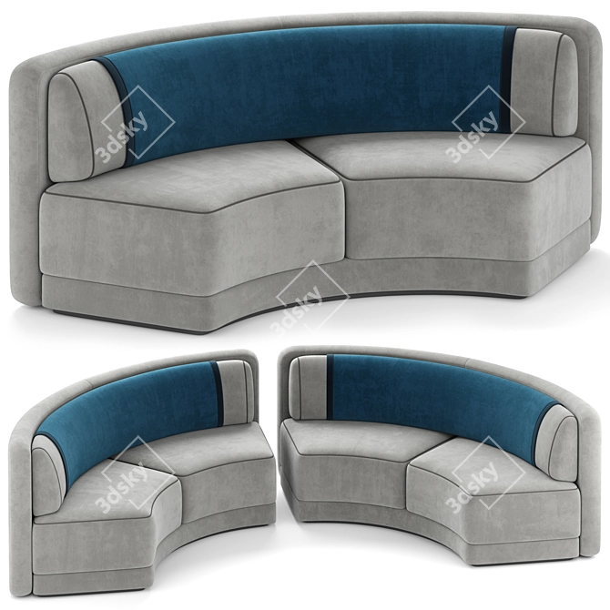 Sleek MD Round Sofa, Modern Design 3D model image 2