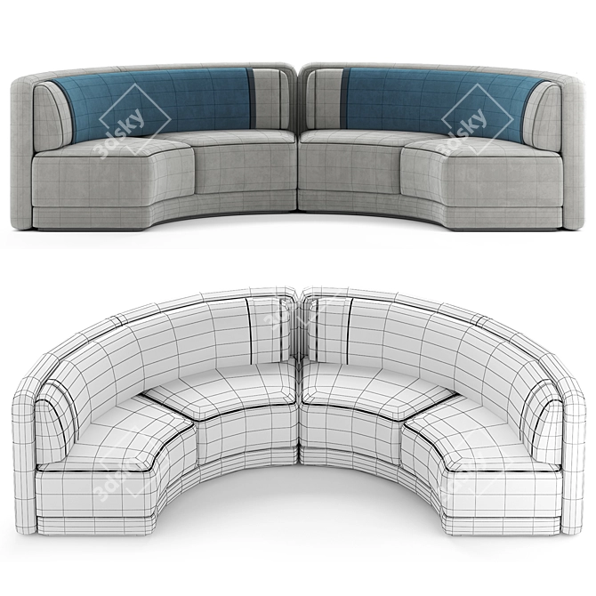 Sleek MD Round Sofa, Modern Design 3D model image 5