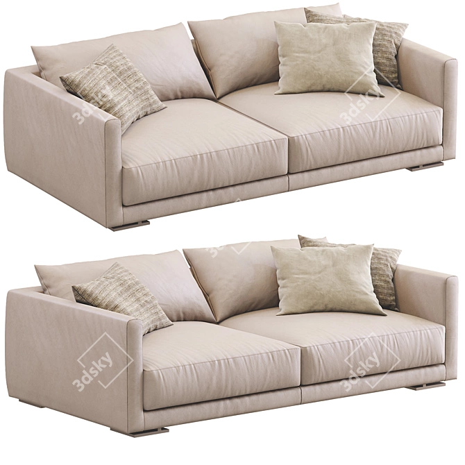 Luxury Leather Sofa Bristol - Poliform 3D model image 1