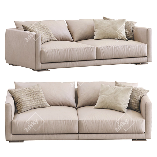 Luxury Leather Sofa Bristol - Poliform 3D model image 2