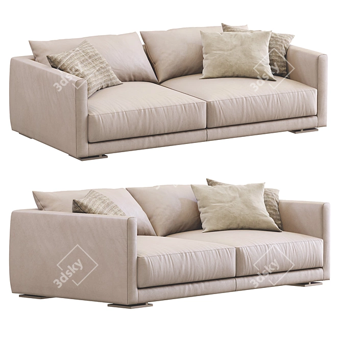 Luxury Leather Sofa Bristol - Poliform 3D model image 3