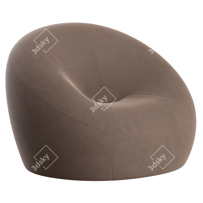 Sleek C Club Chair: Stylish and Comfortable 3D model image 4