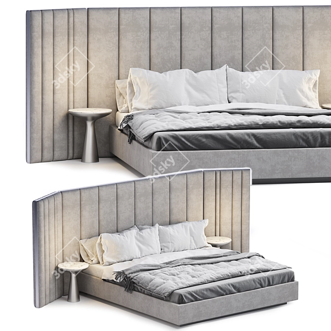 GALLOTTI & RADICE Yuki Bed - Elegant and Modern Design 3D model image 1