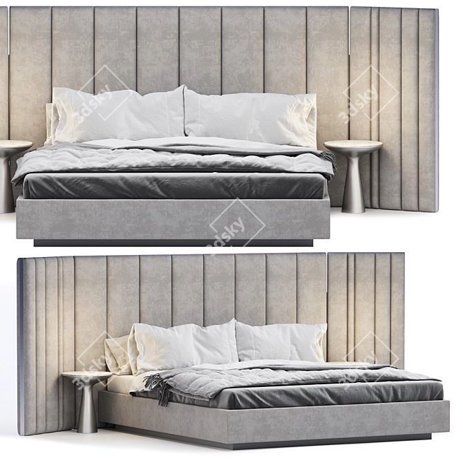 GALLOTTI & RADICE Yuki Bed - Elegant and Modern Design 3D model image 2