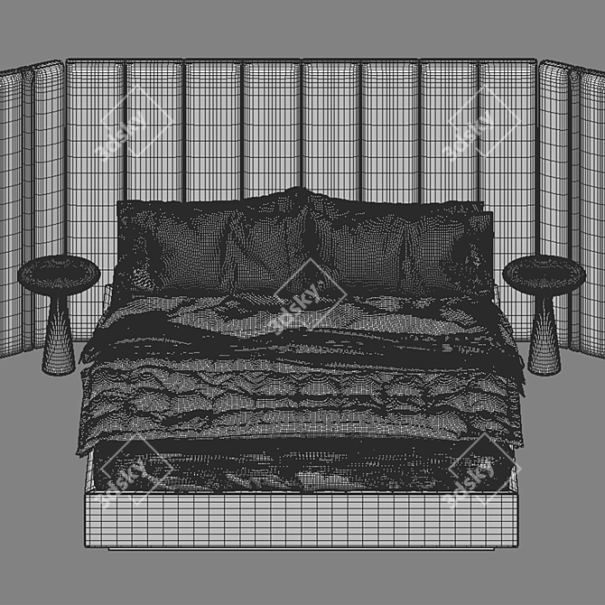 GALLOTTI & RADICE Yuki Bed - Elegant and Modern Design 3D model image 5