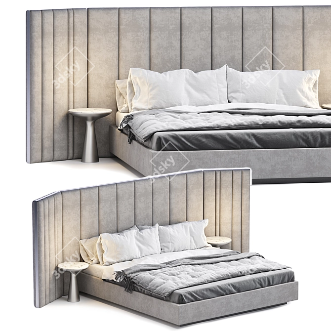 GALLOTTI & RADICE Yuki Bed - Elegant and Modern Design 3D model image 6