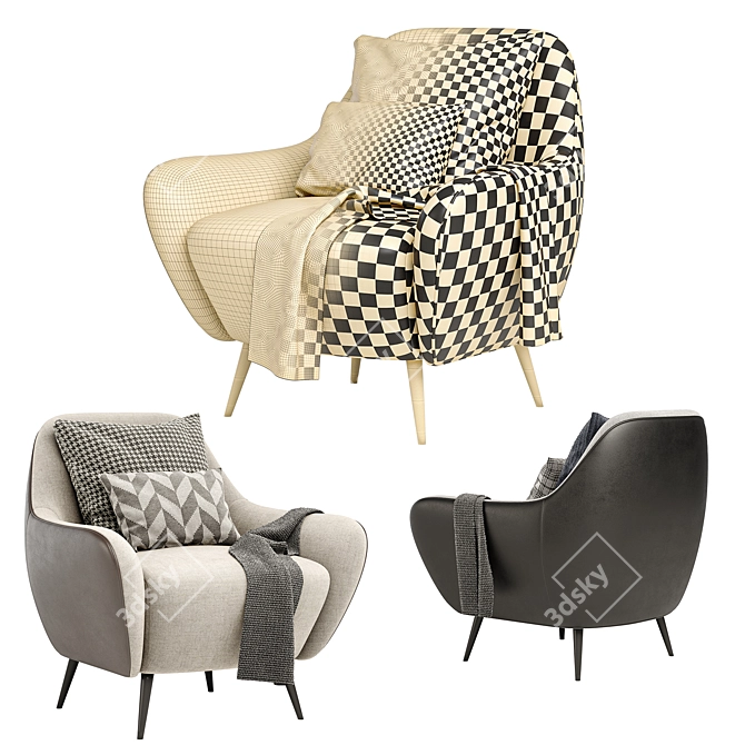 Nido Armchair: Ultimate Comfort and Style 3D model image 4