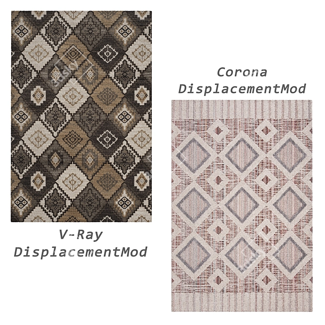 Versatile Set of 6 Rugs 3D model image 4