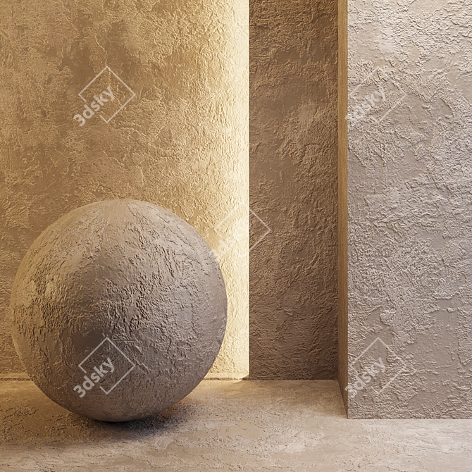 Vintage Plaster Texture 3D model image 1