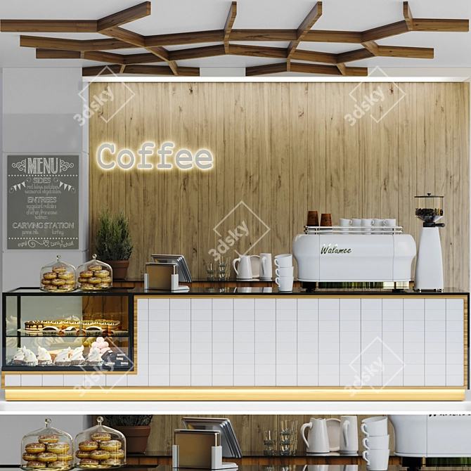 Caffeine Haven: Coffee, Chocolate, Cake 3D model image 1