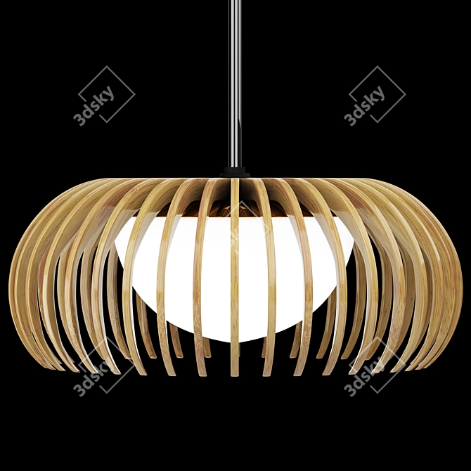 Elegant Bollicina Wood Lamp 3D model image 1