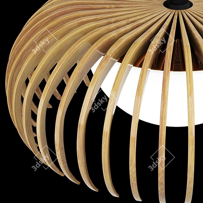 Elegant Bollicina Wood Lamp 3D model image 3