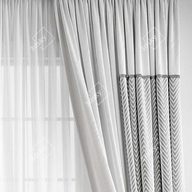 Premium Curtain Model Set 3D model image 4